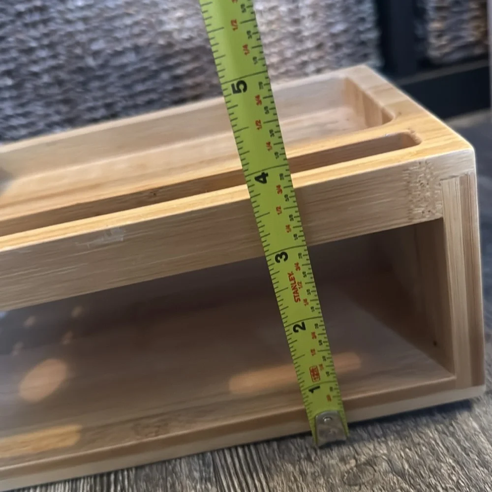Bamboo Desk or makeup Organizer with Pen and Phone Slots